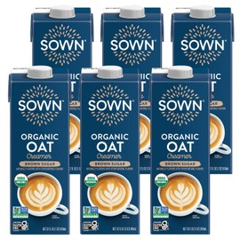 SOWN Organic Oat Creamer Brown Sugar - Barista Oat Milk Non Dairy Coffee Creamer - Plant Based, Dairy-Free, Vegan, Gluten-Free, Non-GMO, Shelf Stable - 32oz (Pack of 6)