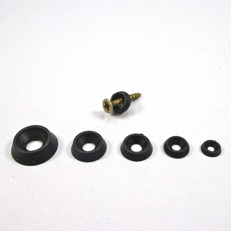 Ajile Plastic Countersunk Washer Rosette Made of Polyamide Black for
