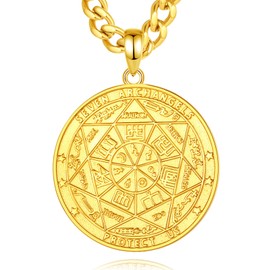 INFUSEU St Christopher / St Michael / St Benedict / Holy / Virgin Mary Medal Jesus Cross 7 Archangel Seal 925 Sterling Silver Pendant for Men Women Sacred Religious Amulets, Sterling Silver