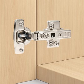 10 Pack Frameless Half Overlay Soft Close Cabinet Hinges,4D Adjustable with Speed Control, Clip‑On Concealed Hinges,105° Opening, Stainless Steel for Kitchen Cabinets
