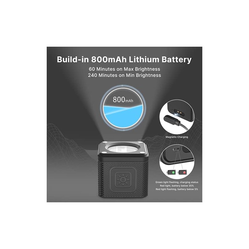 ULANZI Luz fotográfica Mini cúbica Impermeable IP68, con 8 filtros