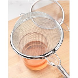 Tea Filter Matcha Filter Screen Matcha Sifter Strainer Stainless Steel Handle Tea Screen Slag Screen (Silver, One Size)