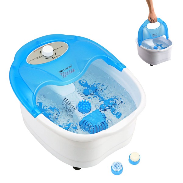 Heated Foot Spa Bath with Bubble Massage, Pedicure Attachments, Vibration for Fatigue Relief FBM605