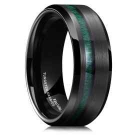 King Will Mens Wedding Band 8mm Tungsten Rings for Men Koa Wood Inlay Engagement Anniversary Ring Comfort Fit for Daily Wear Size 7-14, 12, Tungsten, No Gemstone