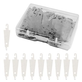 100Pcs Stainless Steel Needle Threader Embroidery Cross Stitch Needle-Threading Tools Needle Threader Tool with Clear Box for Large Eye Needles Hand DIY Sewing(Size:1.81inch)