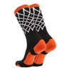 MadSportsStuff Crew Length Elite Basketball Socks with Net (Black/Orange, X-Large)