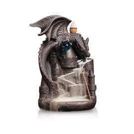 XUDREZ Dragon Incense Burner Backflow Ceramic Incense Holder, Handmade Waterfall Incense Burner with 20 Incense Cones and 30 Incense Sticks, Home Decor Aromatherapy Ornament (1)