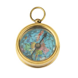 NKlaus Portable Compass with Brass Ring 4cm - Vintage Maritime Decoration Compact 15996