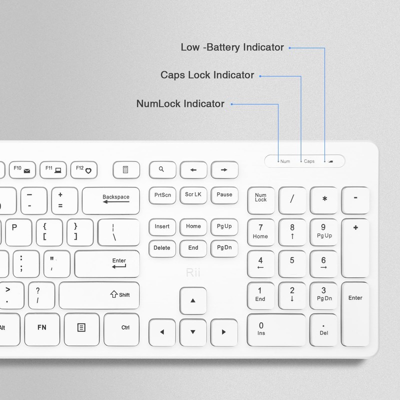Wireless Keyboard and Mouse Combo - Rii Standard Office PC