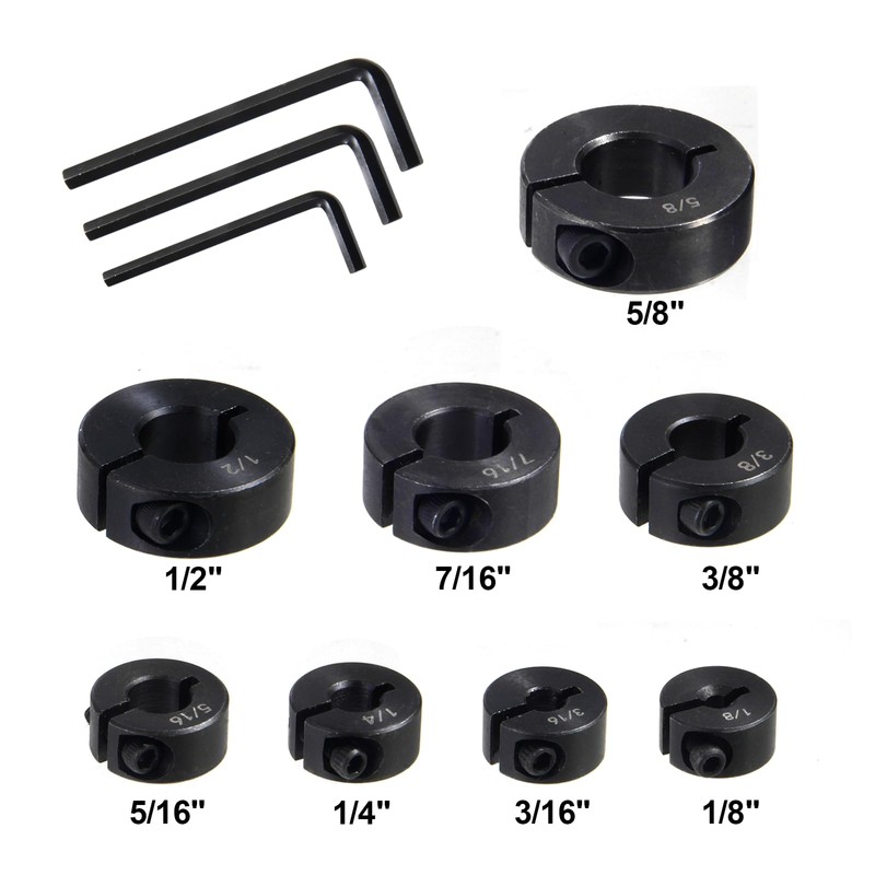 Nalegtocw Drill Bit Stop Collar Set,Split Ring Drill Bit Depth