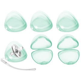 Nisxabebe Pacifier Case,6 Pack BPA Free Pacifier Holder Case with Lanyard for Diaper Bag,Pacifier Container Box for Baby Binky Nipple Travel,Essential Pacifier Accessories,Easy to Clean, Green