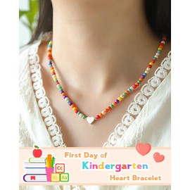 Kidbbi First Day of Kindergarten Gift Back to School Necklace Mommy and Me First Day of School Mom and Daughter Mother Back to School Gifts