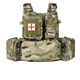 BOMTURN Great Tactical Outdoor Vest for Men Multifunctional Modular Molle Vest with Metal Buckles