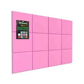 Hsurbtra Large Cork Board for Wall 47 x 36 Inch, 12 Pack Felt Bulletin Notice Board with Pushpins for Office Home School Farmhouse Wall Decor, Pink