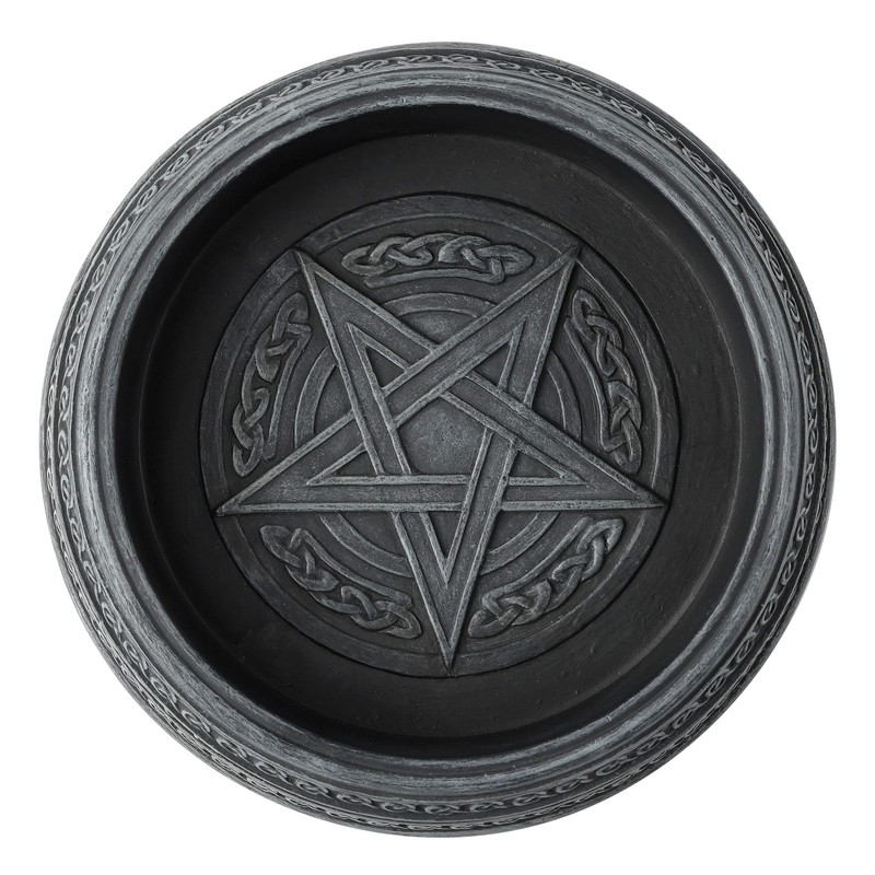 Veronese Design 5 1/2 Triple Moon Pentagram Round Container Resin
