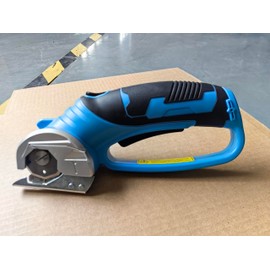 Tijeras eléctricas inalámbricas, tijeras automáticas para corte de tela, cortador de cartón eléctrico con 2 cuchillas giratorias de acero inoxidable, cortador giratorio eléctrico para corte de piel y