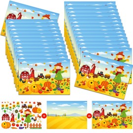 Maitys 60 Sheets Thanksgiving Stickers Scene for Kids Make a Fall Scene Sticker Kit Fall Crafts Make Your Own Stickers DIY Fall Stickers for Kids Classroom Activity Fall Thanksgiving Party Crafts