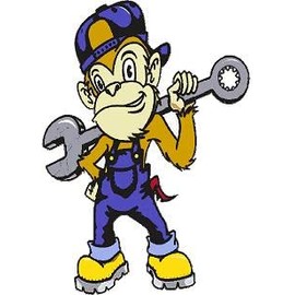 Monkey Mechanic with Wrench Bumper Sticker Toolbox Sticker Lunch Box