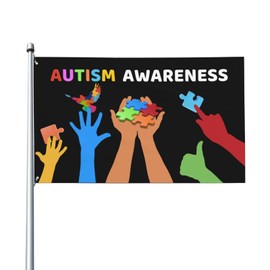 Autism Awareness Flag 3x5 Ft Outdoor Indoor With Grommet Home House Garden Yard Banner Decorative Sign