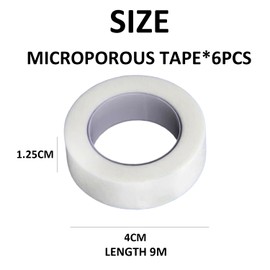 6 Pieces Microporous Surgical Tape, Microporous Breathable Emergency Tape, Emergency Tape, Suitable for Skin, Bandage, Sensitive Skin (1.25cm x 9m)