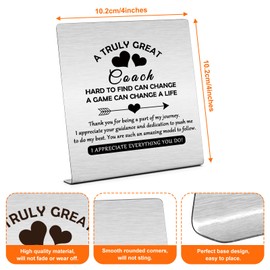 Coach Gifts for Women Men Inspirational Desk Decorations Coach Appreciation Gift Cheer Mom Gift Sports Coach Gift Cheer Team Gift Thank You Gifts for Coach Home Desk Decor for Coach Birthday Gifts