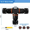 HIMOMO Cable Connector Waterproof IP68, Cable Connector Waterproof 3-Pin 3-Way
