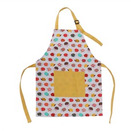 BESTonZON Children's Cotton Apron with Pockets, Adjustable Children's Bib for Cooking, Baking, Painting (Small Size, Hedgehog), See image