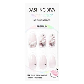 Dashing Diva Magic Press Nail Tips Melly Almond, 1 set, white / 데싱디바 매직프레스 네일팁 멜리 아몬드, 1세트, 화이트