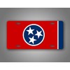 Tennessee State Flag Plain Metal License Plate TN Tri Star