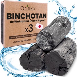 Kishu Binchotan X3 (75 g, 25 g x 3) | Leistungsstarker Wasserreiniger – Wakayama Ubame-Eiche – authentische Binchotan-Aktivkohle, traditionell aus Japan, zur Wasserreinigung in Karaffen