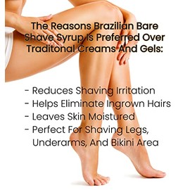 Brazilian Bare Jarabe de afeitado extra hidratante de coco tropical: preferido sobre las cremas de afeitado tradicionales para mujer y geles de afeita