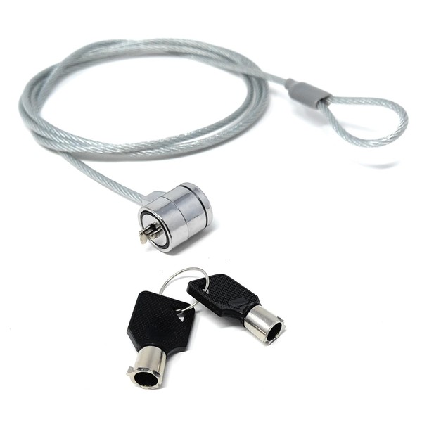 Laptop Security Lock with 2 Keys – 1.5m Anti-Theft Cable,