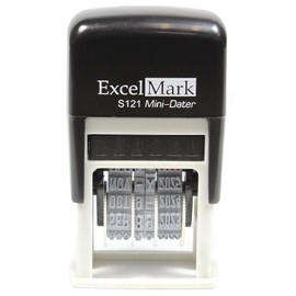 ExcelMark Self-Inking Date Stamp - Military Style/Euro Style - S121 (Black Ink)