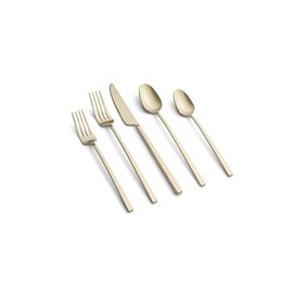 Cambridge Champagne Satin Damaris 20-Piece Flatware Set, Service for 4, 0