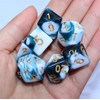 CREEBUY D&D Dice Set Teal White Dice for Dungeon and