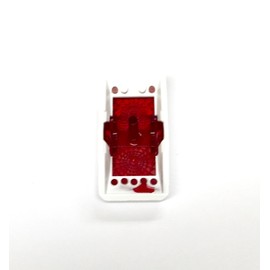 Euro Rocker Switch Cover with Text, White with Red Lens. Contura III, Fits Carling, Cole Hersee, Blue seas (Light (1 Lens))