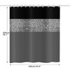 ASDCXZ Shower Curtain Glitter 180x200 cm, Modern Black Grey Glitter