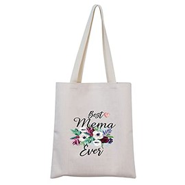 TSOTMO Mema Gift from Grandchildren Best Mema Ever Gift Grandma Canvas Tote Bag Mother's Day Gift (Mema canvas)