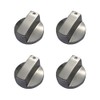 YANWANDEFA 4 Pcs 6MM Gas Hob Knobs Silver Cooker Hob