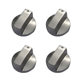 YANWANDEFA 4 Pcs 6MM Gas Hob Knobs Silver Cooker Hob Knobs Universal Gas Stove Knobs Metal Gas Hob Switch for Kitchen Cooker Gas Stove Oven Cooktop