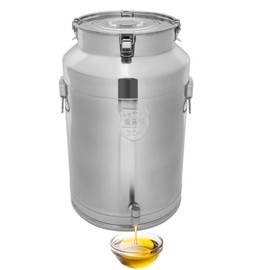 DYNAMI 20Gal 304 Stainless Steel Milk Bucket with Faucet,Thickened 304 Stainless Steel Milk Can w/Sealing Lid, Large Liquid Container Storage,for Milk,Wine, Oil Storage Transport (76L/20Gal,w/Faucet)