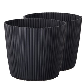 Tymar Flowerpot, planter, pack of 2, round shape (2 pack), anthracite, diameter 15 cm)