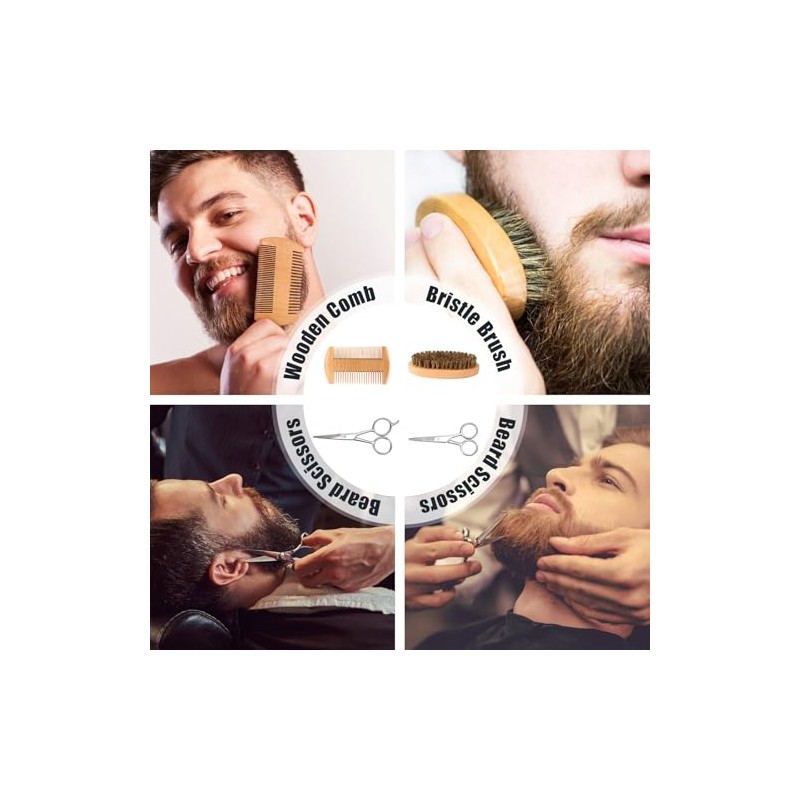 Beard Care Kit for Men Gifts, LIONMANE Beard Grooming Set,