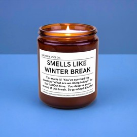 Gift for Teacher Day from Student Teacher Appreciation Gift Candle Best Educator Thank Your Present Smells Like Winter Break Decoration - Scents: Fraser Fir, Size: 4 oz. candle (mini) Clear Jar