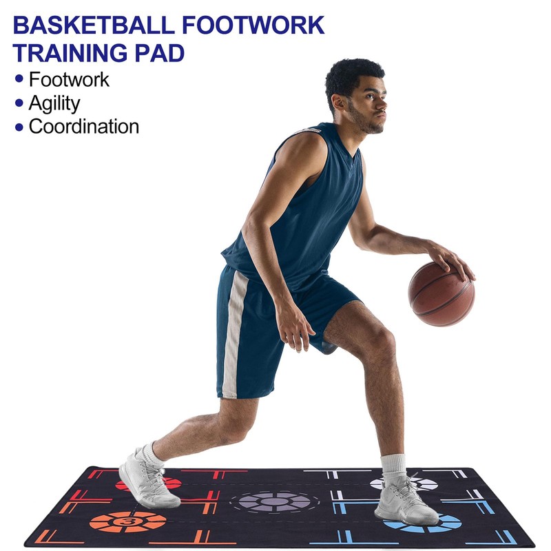 PATIKIL Basketball Training Mat 2.5mm Rubber Basketball Footstep Pad Non-Slip