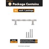 Brushed Nickel Cabinet Pulls 3.78" Hole Center 10 Pack Hammered