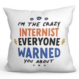 MUGFFINS INTERNIST Cushion Padding included - in English - Everyone warned you about - Funny gift - Pillow: cover and filling 15.7x15.7 inches