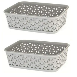 2 x A6 Grey Basket