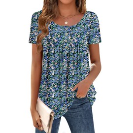 Zeagoo Boho Tunic Tops for Women Flowy Button Down Blouse Casual Dressy Shirt Leggings Friendly Summer Outfit Medium