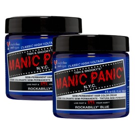 AmazonUsbeauty Manic Panic Crema de color semipermanente para el cabello, Rockabilly Blue, Paquete con 2